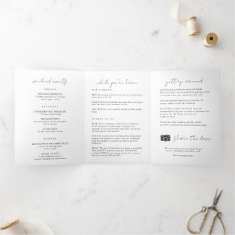 Modern Minimal Wedding Welcome Letter & Itinerary Tri-Fold Program | Zazzle