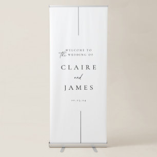 Modern Minimal Wedding Welcome Retractable Banner