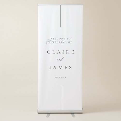 Modern Minimal Wedding Welcome Retractable Banner