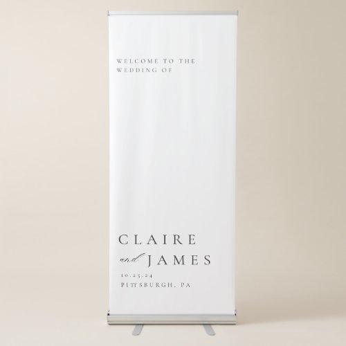 Modern Minimal Wedding Welcome Retractable Banner