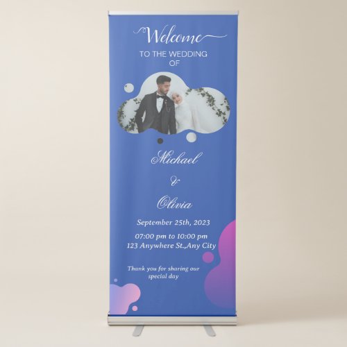 Modern Minimal Wedding Welcome Retractable Banner