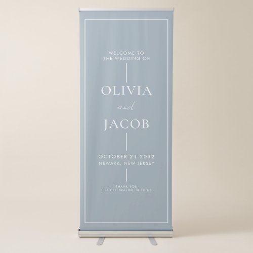 Modern Minimal Wedding Welcome Retractable Banner