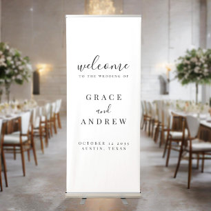 Modern Minimal Wedding Welcome Retractable Banner