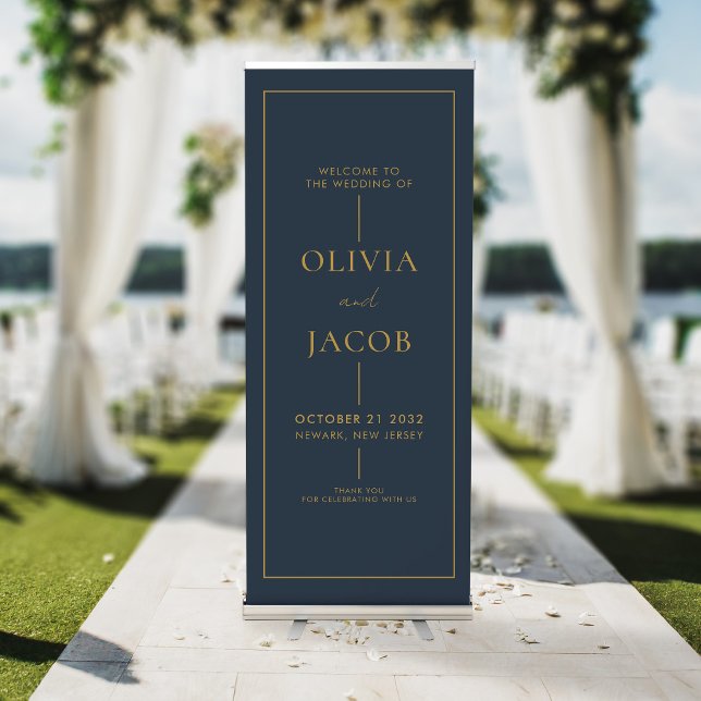 Modern Minimal Wedding Welcome Retractable Banner (Creator Uploaded)