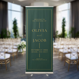 Modern Minimal Wedding Welcome Retractable Banner