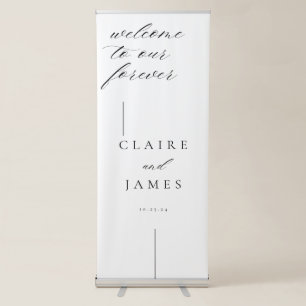 Modern Minimal Wedding Welcome Retractable Banner