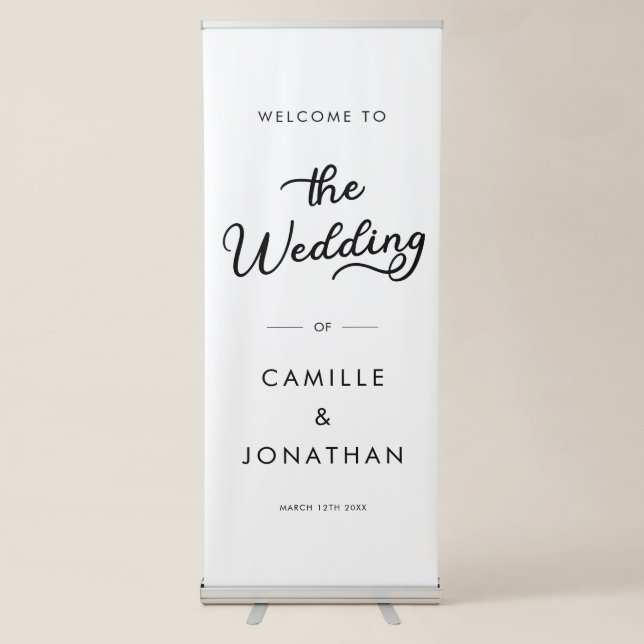 Modern Minimal Wedding Welcome Retractable Banner  (Front)