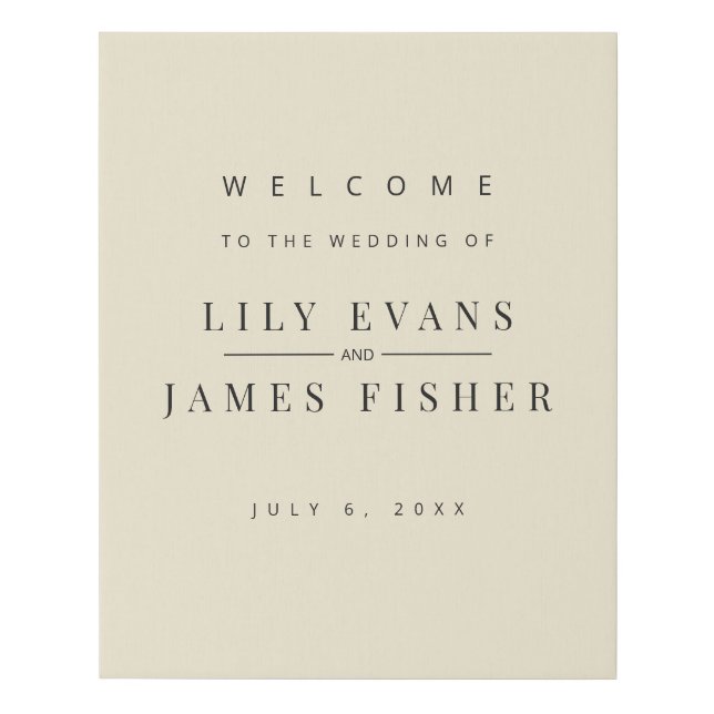 Modern Minimal Wedding Welcome Sign (Front)