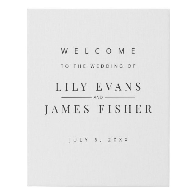 Modern Minimal Wedding Welcome Sign (Front)
