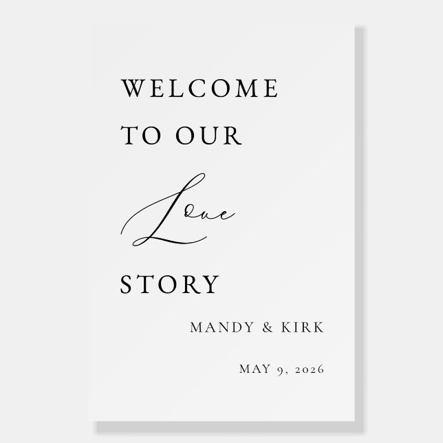 Modern Minimal Wedding Welcome Sign | Elegant  (Front)