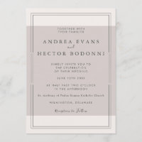 Modern Minimal Weeding Invitation | Taupe