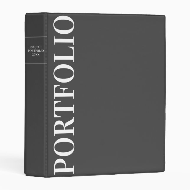 Modern Minimal White and Black Portfolio Binder (Front/Spine)