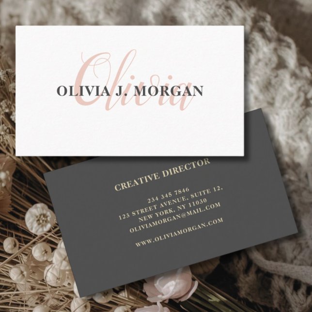 Modern minimal white and gray website professional business card (Creator Uploaded)