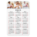 Modern Minimal White Black Red 2023 Calendar Photo Magnet