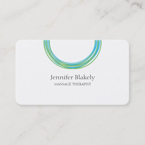 Modern Minimal White Blue Teal Circle Design Appointment Card