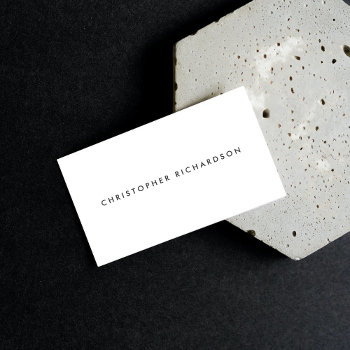 Modern & Minimal White Business Card by 1201am at Zazzle