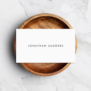 MODERN & MINIMAL White Business Card