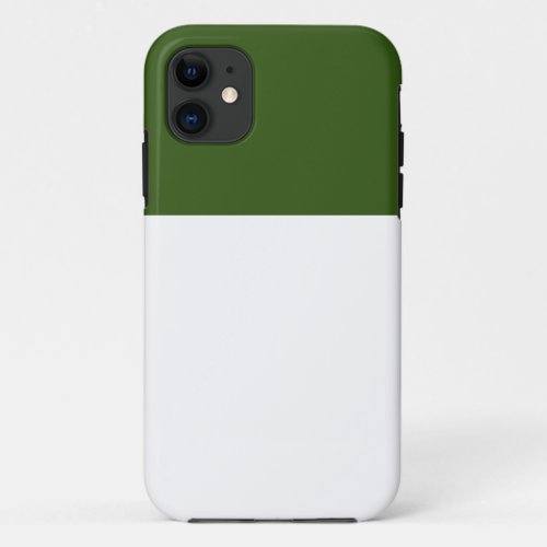 Modern Minimal White Colorful Forest Green Stripe iPhone 11 Case