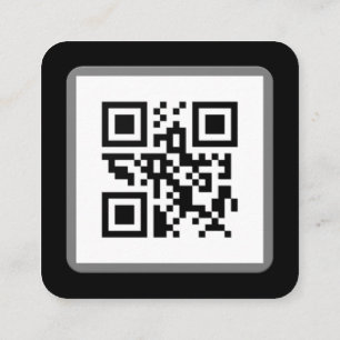 Modern minimal white custom QR code social media   Square Business Card