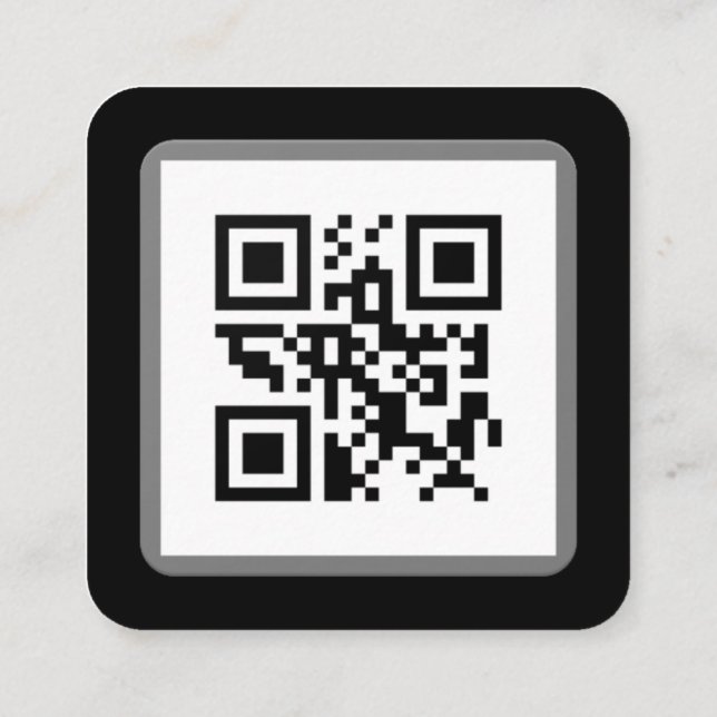 Modern minimal white custom QR code social media   Square Business Card (Back)