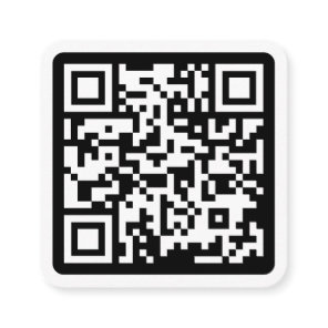 Modern minimal white custom QR code social media Square Business Card