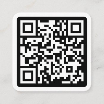 Modern Minimal White Custom Qr Code Social Media Square Business Card by moodii at Zazzle