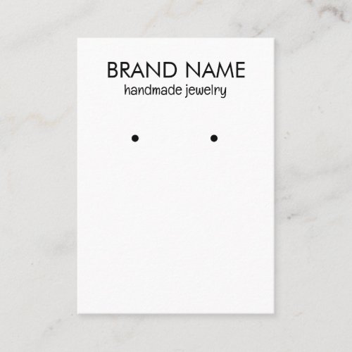 Modern Minimal White Earring Display Card