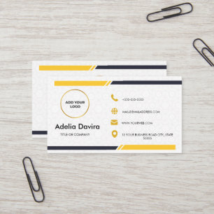 Modern Minimal White Gold Consultant Business Card