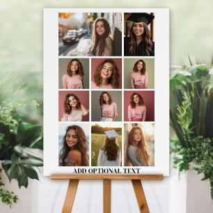 Modern Minimal White Party Sign - 11 Photo Collage