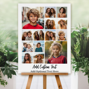 Modern Minimal White Party Sign - 14 Photo Collage