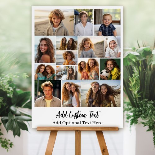 Modern Minimal White Party Sign - 15 Photo Collage