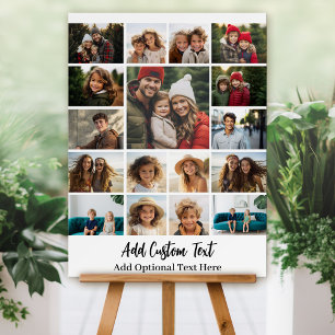 Modern Minimal White Party Sign - 17 Photo Collage