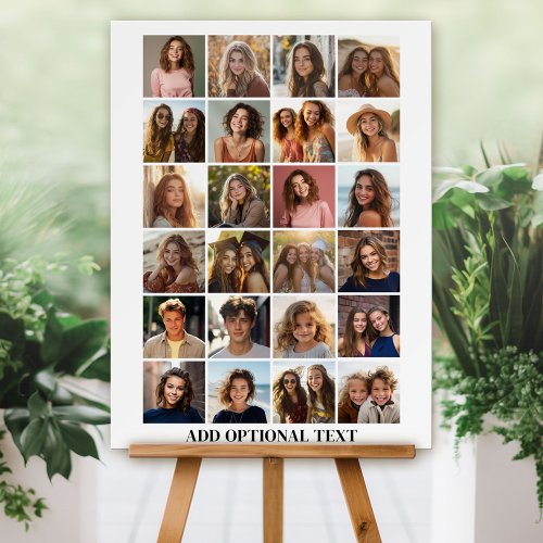 Modern Minimal White Party Sign - 24 Photo Collage