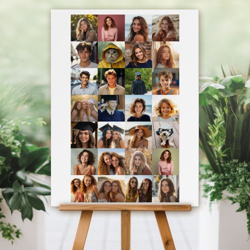 Modern Minimal White Party Sign - 28 Photo Collage