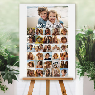 Modern Minimal White Party Sign - 31 Photo Collage