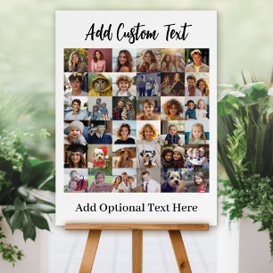 Modern Minimal White Party Sign - 36 Photo Collage