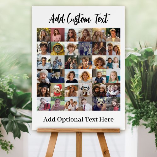 Modern Minimal White Party Sign - 36 Photo Collage