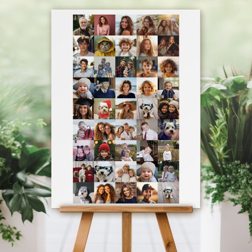 Modern Minimal White Party Sign - 45 Photo Collage
