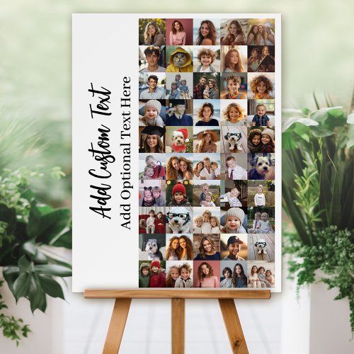Modern Minimal White Party Sign - 50 Photo Collage