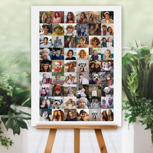 Modern Minimal White Party Sign - 54 Photo Collage