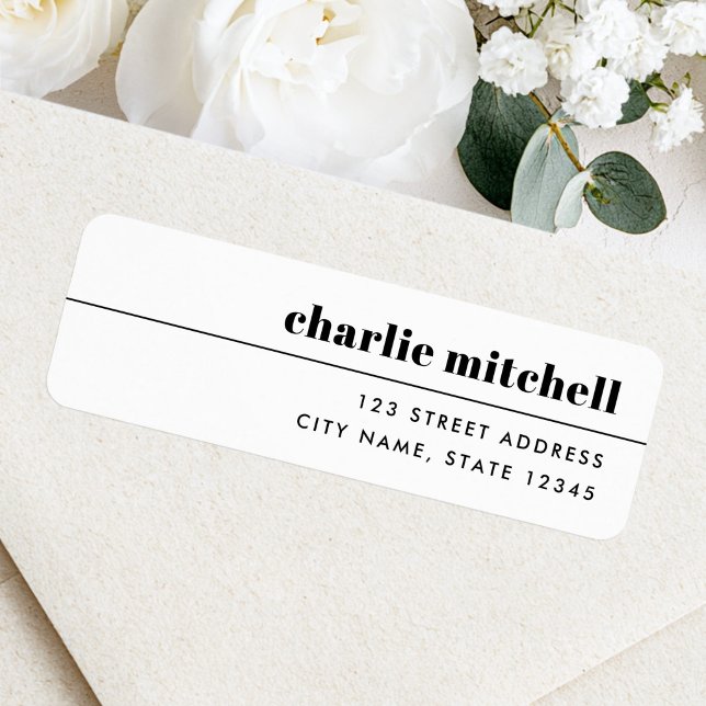 Modern minimal white return address label (Modern minimal white return address label)