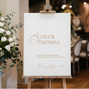 Modern Minimal White Simple Wedding Welcome Sign