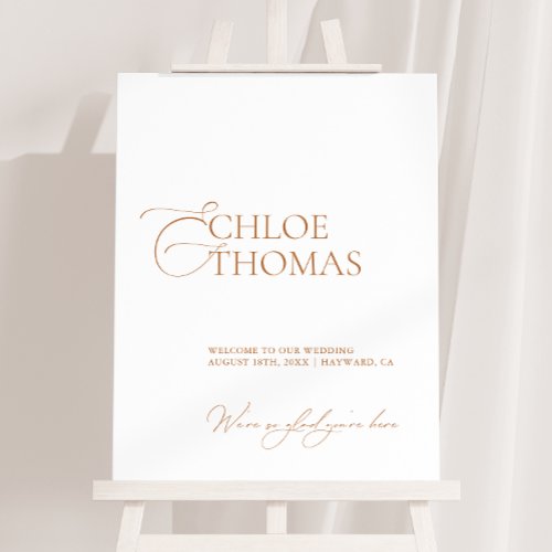 Modern Minimal White Simple Wedding Welcome Sign