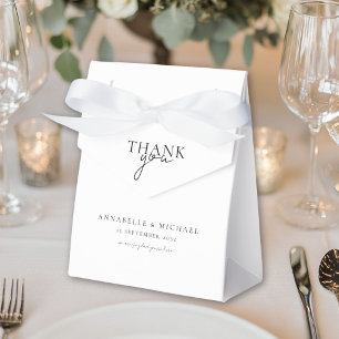 Modern, Minimal, White, Wedding Favor Boxes