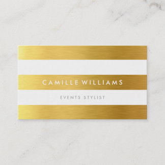 MODERN MINIMAL wide stripe pattern gold foil look Business Card