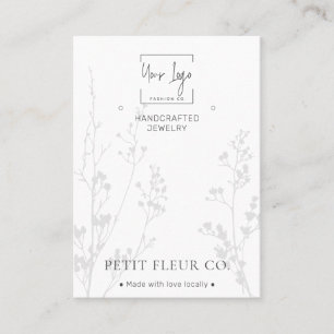 Modern Minimal Wildflowers QR Jewelry Display Card