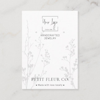 Modern Minimal Wildflowers QR Jewelry Display Card
