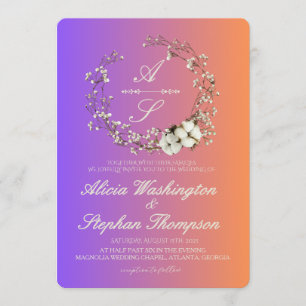 Modern Minimal Winter Floral Wedding Invitation