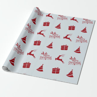 Modern minimal winter merry christmas gift wrapping paper
