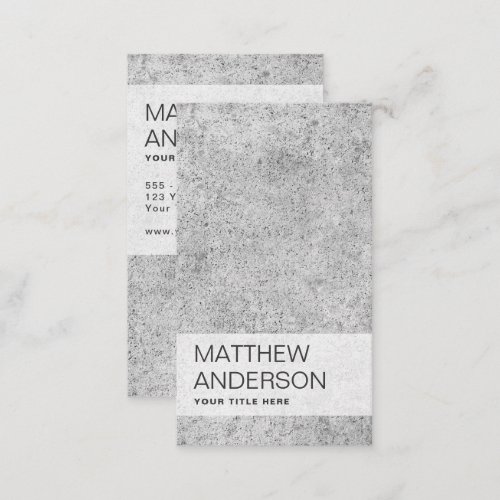 Modern minimal with concrete cement business card
